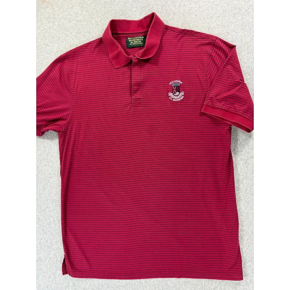 St‎ Andrews THE OLD COURSE Authentic S/S Golf Polo Shirt (Men's XL) Red